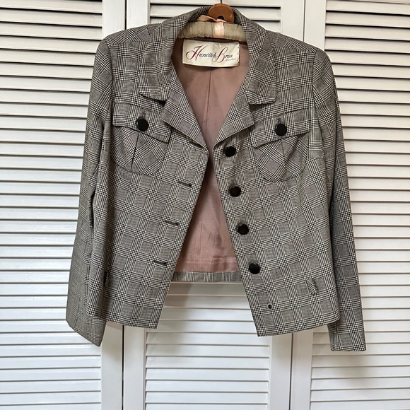 Vintage 1960s Glen Check Plaid Jacket Basta France Hurwitch Bros Boston - Picture 3 of 10